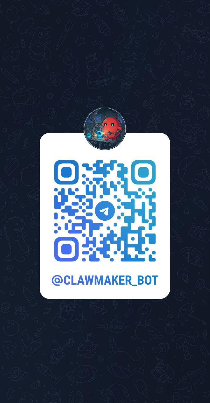 QR code to open ClawMaker bot in Telegram
